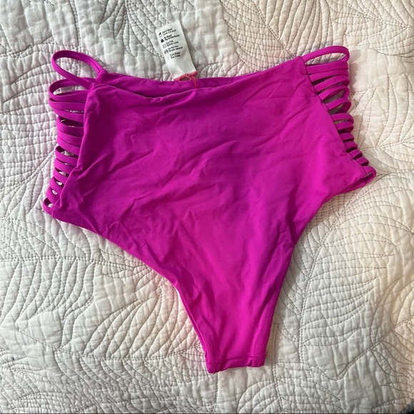 L*space Pink High Waist Bitsy Bottom - Picture 2 of 5